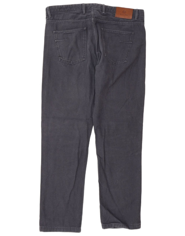 Massimo Dutti Mens Straight Casual Trousers EU 42 Large W32 L30 Navy Blue