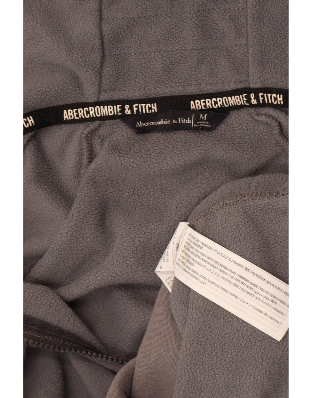 Abercrombie & Fitch Womens Fleece Jacket UK 12 Medium Grey Colourblock