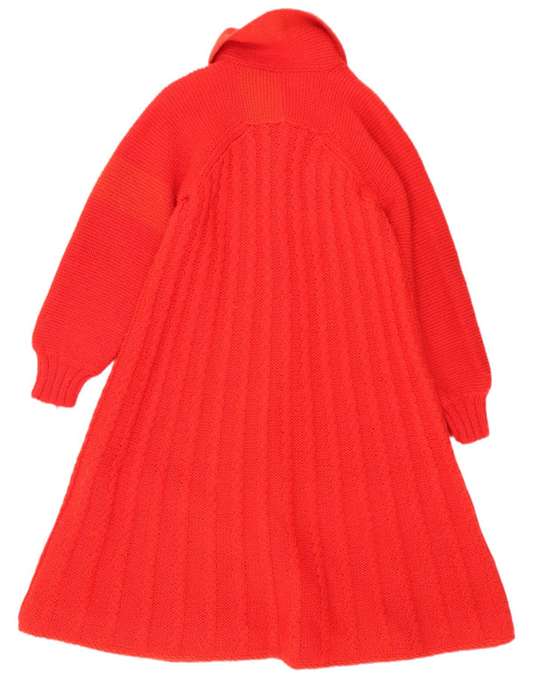 Vintage Womens Long Sleeve Jumper Dress UK 14 Medium Red