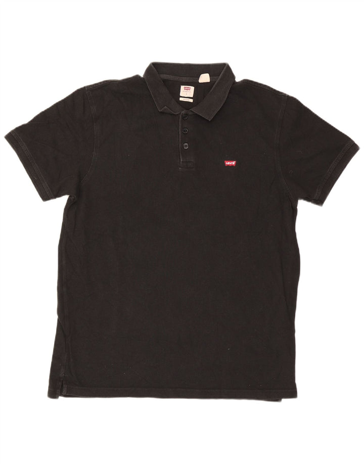 Levi's Mens Standard Polo Shirt Large Black Cotton