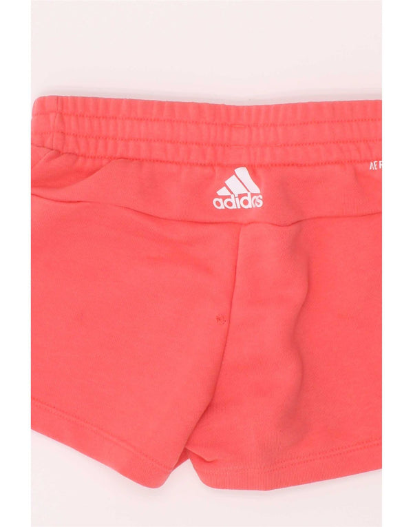 Adidas Girls Aeroready Graphic Sport Shorts 7-8 Years Pink Cotton