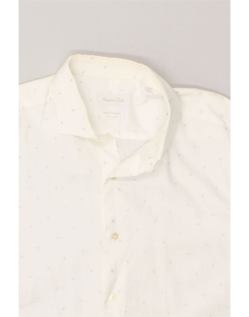 MASSIMO DUTTI Mens Shirt Size 17 XL White Spotted | Vintage Massimo Dutti | Thrift | Second-Hand Massimo Dutti | Used Clothing | Messina Hembry 