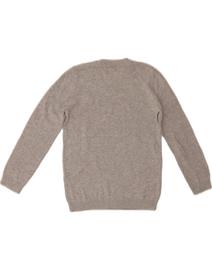 BENETTON Girls Crew Neck Jumper Sweater 6-7 Years Small  Grey Cotton Vintage Benetton and Second-Hand Benetton from Messina Hembry 