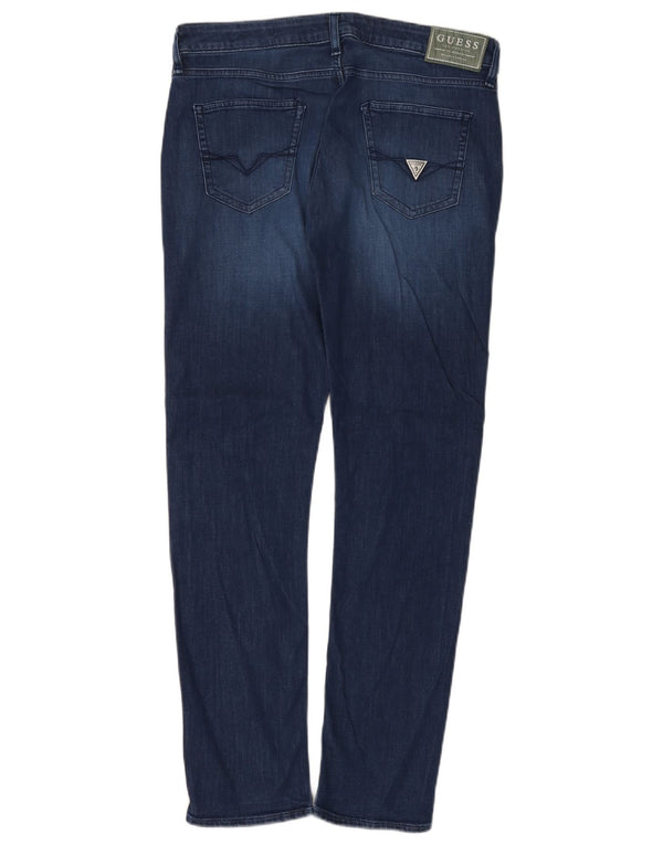 Guess Womens Slim Jeans W32 L31 Navy Blue Cotton