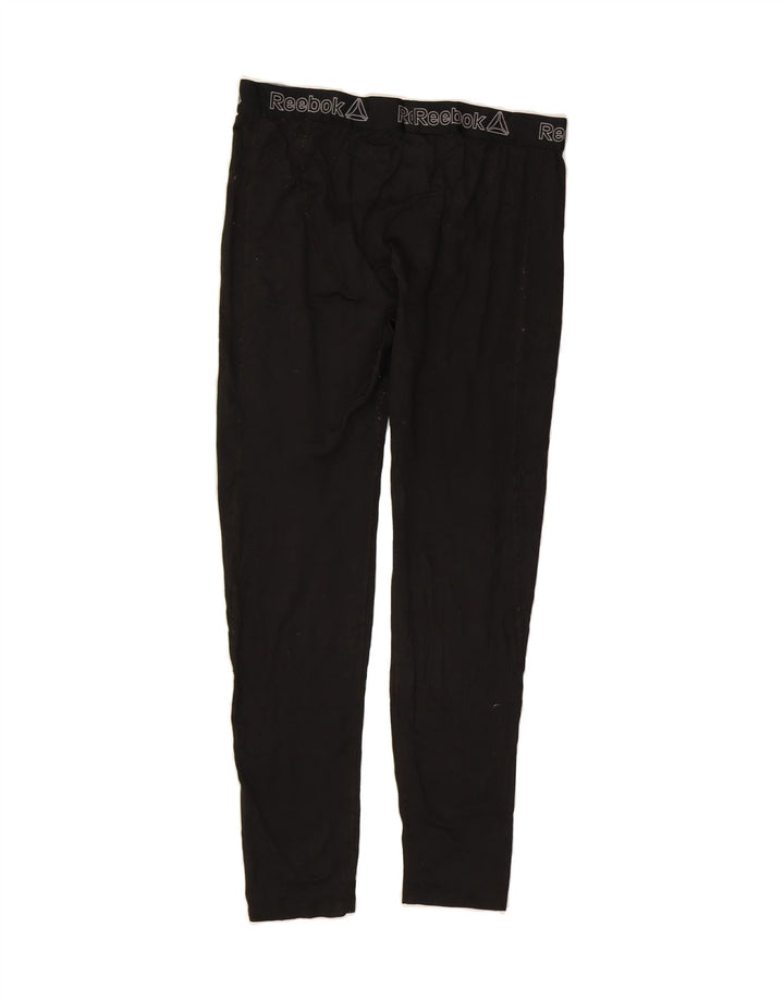REEBOK Womens Graphic Leggings UK 18 XL Black Polyester Vintage Reebok and Second-Hand Reebok from Messina Hembry 