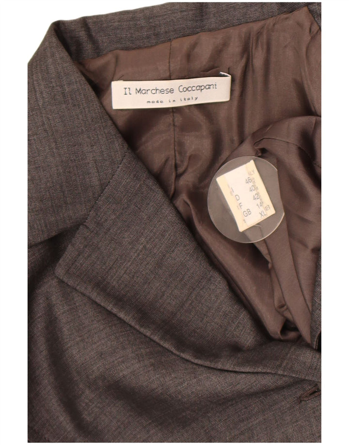 Il Marchese Coccapani Womens 1 Button Blazer Jacket UK 14 Large Grey