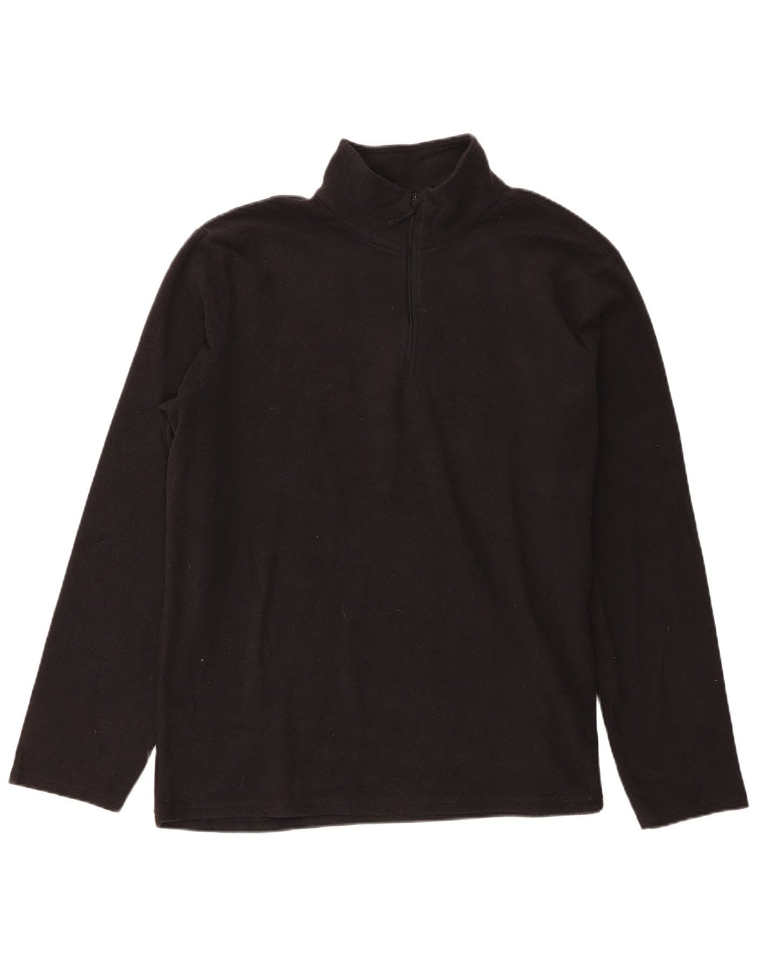 Mountain Warehouse Mens Zip Neck Fleece Jumper XL Black Polyester