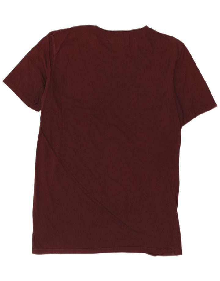 ZARA Mens Long T-Shirt Top Large Burgundy