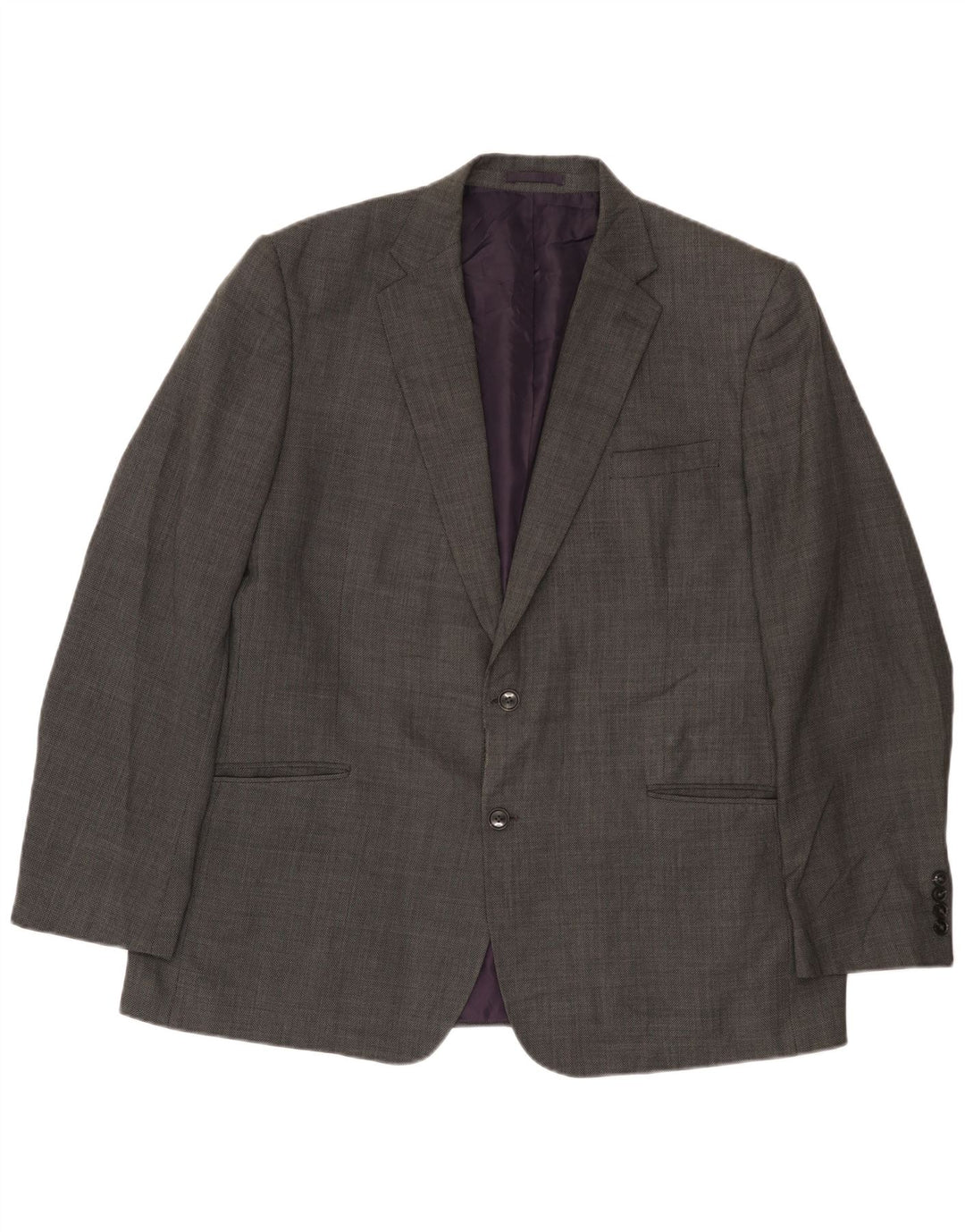 Marks & Spencer Mens 2 Button Blazer Jacket UK 46 XL Grey Wool