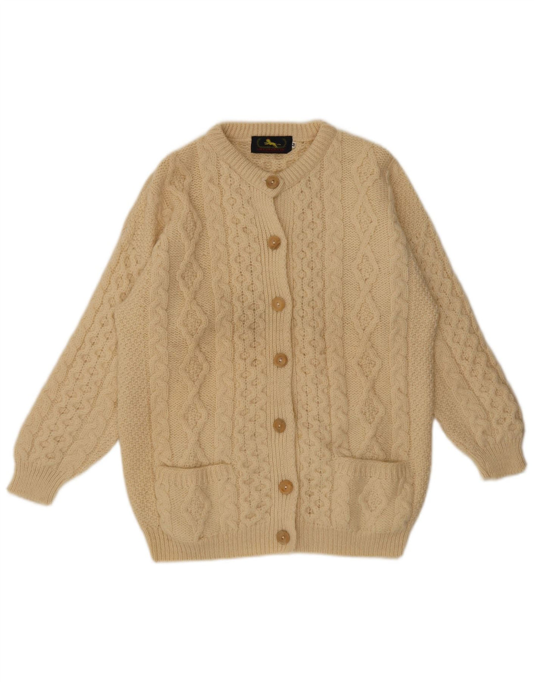 Vintage Womens Cardigan Sweater UK 14 Medium Beige