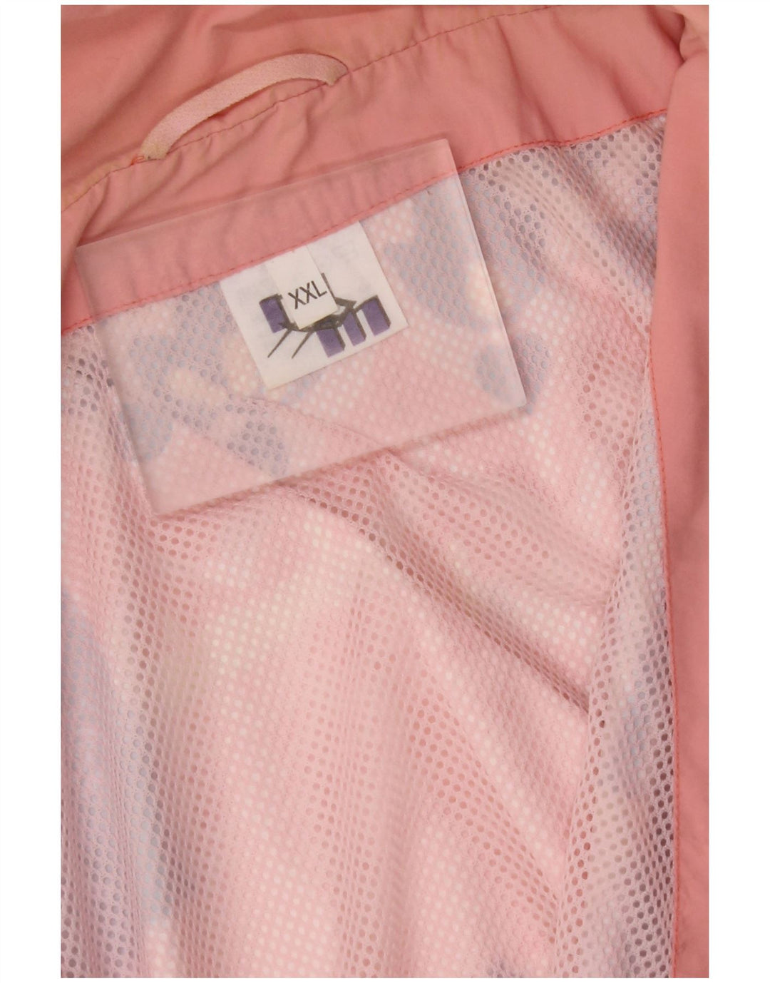 VINTAGE Womens Sleeveless Tracksuit Top Jacket UK 20 2XL Pink Geometric