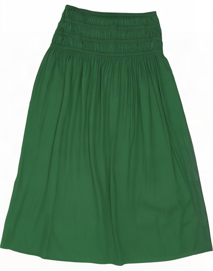 Marks & Spencer Womens Maxi Skirt UK 10 Small W34 Green Polyester