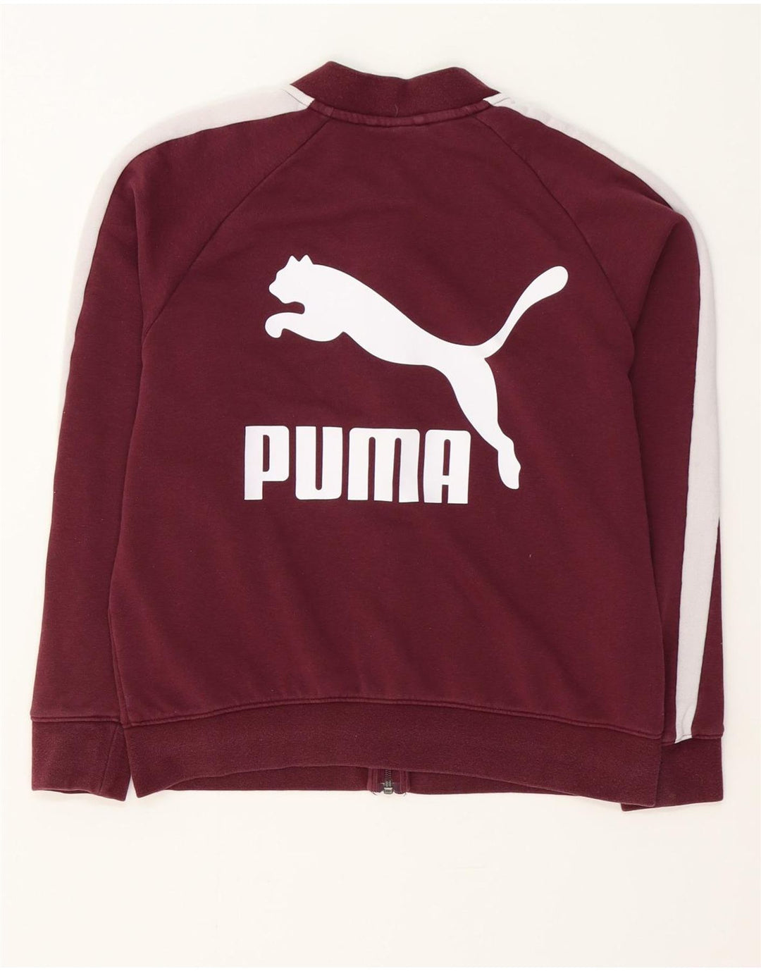 PUMA Womens Loose Fit Tracksuit Top Jacket UK 12 Medium  Burgundy Vintage Puma and Second-Hand Puma from Messina Hembry 
