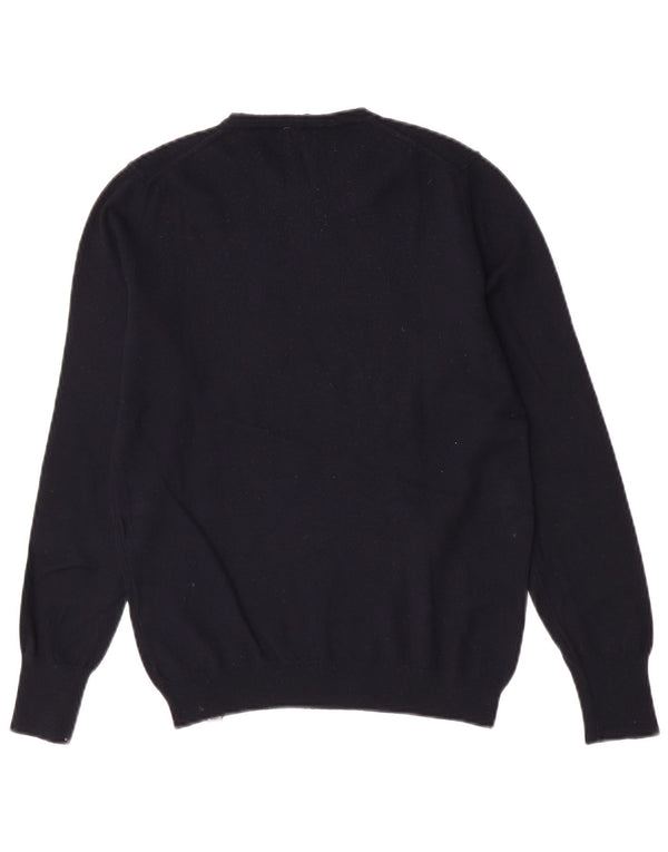Belstaff Womens Crew Neck Jumper Sweater UK 10 Small Navy Blue Virgin Wool