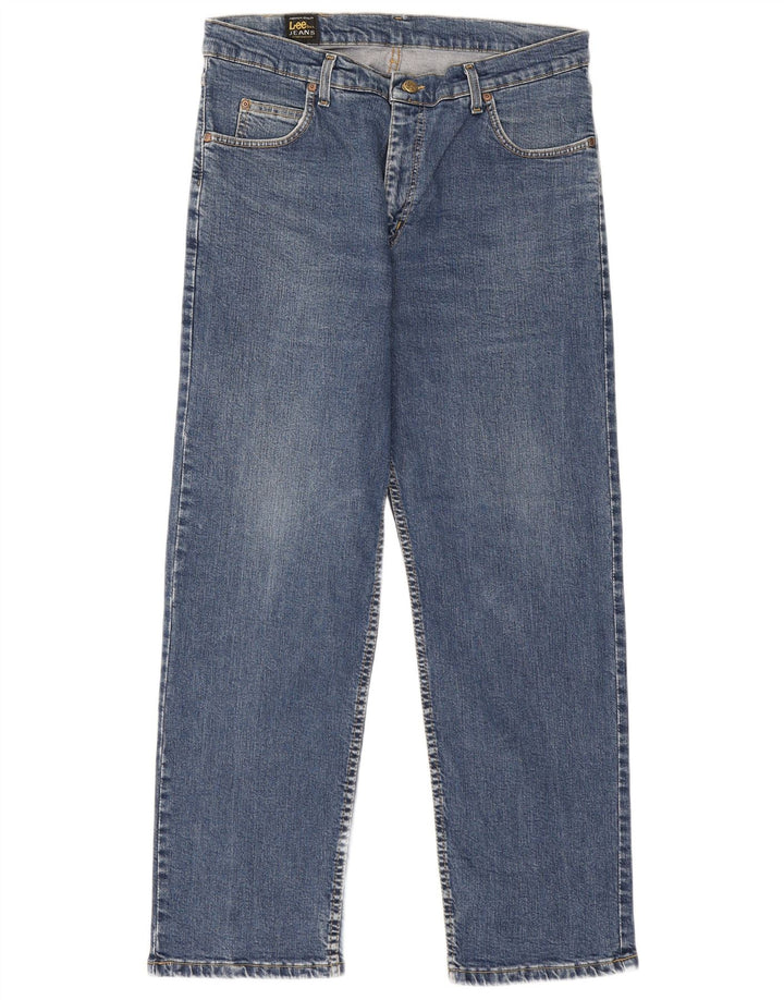 Lee Mens Brooklyn Straight Jeans W36 L30 Blue Cotton