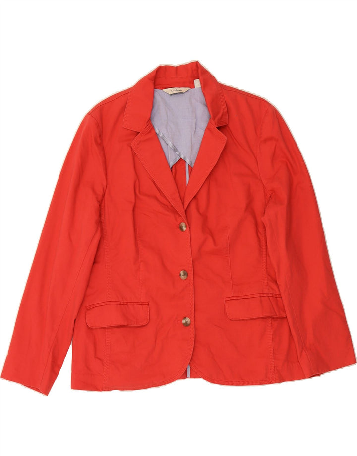 L.L.BEAN Womens 3 Button Blazer Jacket UK 18 XL Red Cotton Vintage L.L.Bean and Second-Hand L.L.Bean from Messina Hembry 