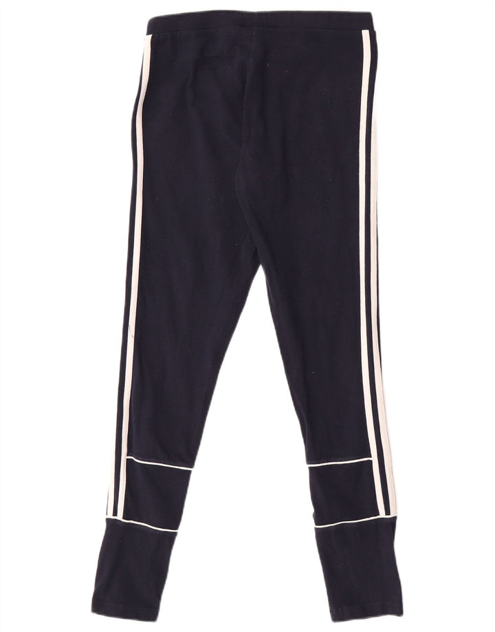 Adidas Womens Leggings UK 10 Small Navy Blue Cotton