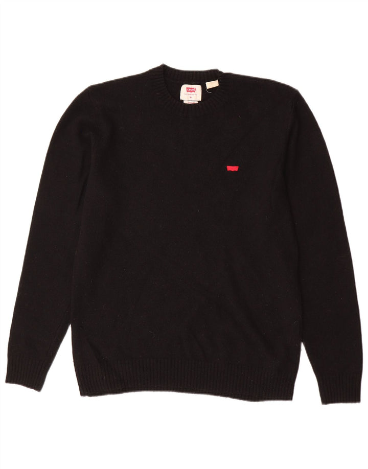 Levi's Mens Standard Crew Neck Jumper Sweater Medium Black Wool