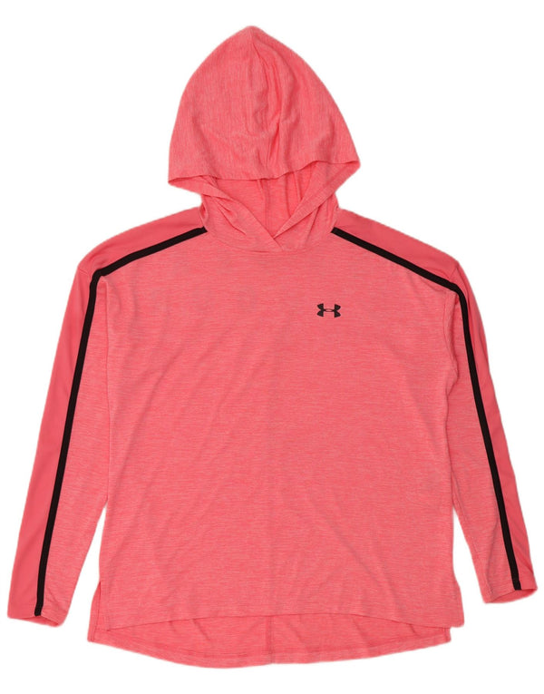 Under Armour Womens Hooded Graphic Top Long Sleeve UK 10 Small Pink