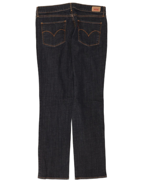 Levi's Womens Demi Curve Straight Jeans W30 L32 Navy Blue Cotton