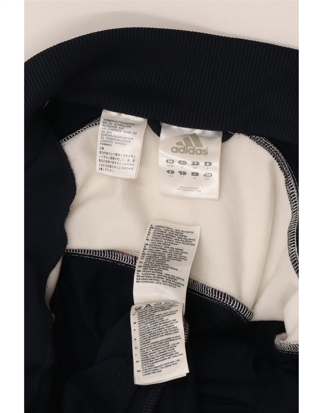 ADIDAS Mens Tracksuit Top Jacket UK 36/38 Small Navy Blue Colourblock