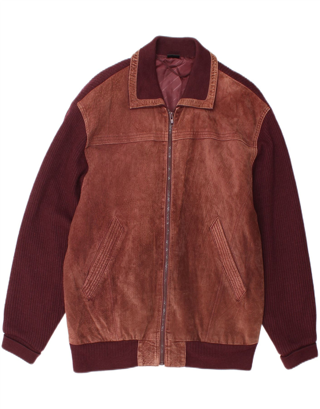 WESTBURY Mens Bomber Jacket UK 38 Medium Burgundy Colourblock Vintage WESTBURY and Second-Hand WESTBURY from Messina Hembry 