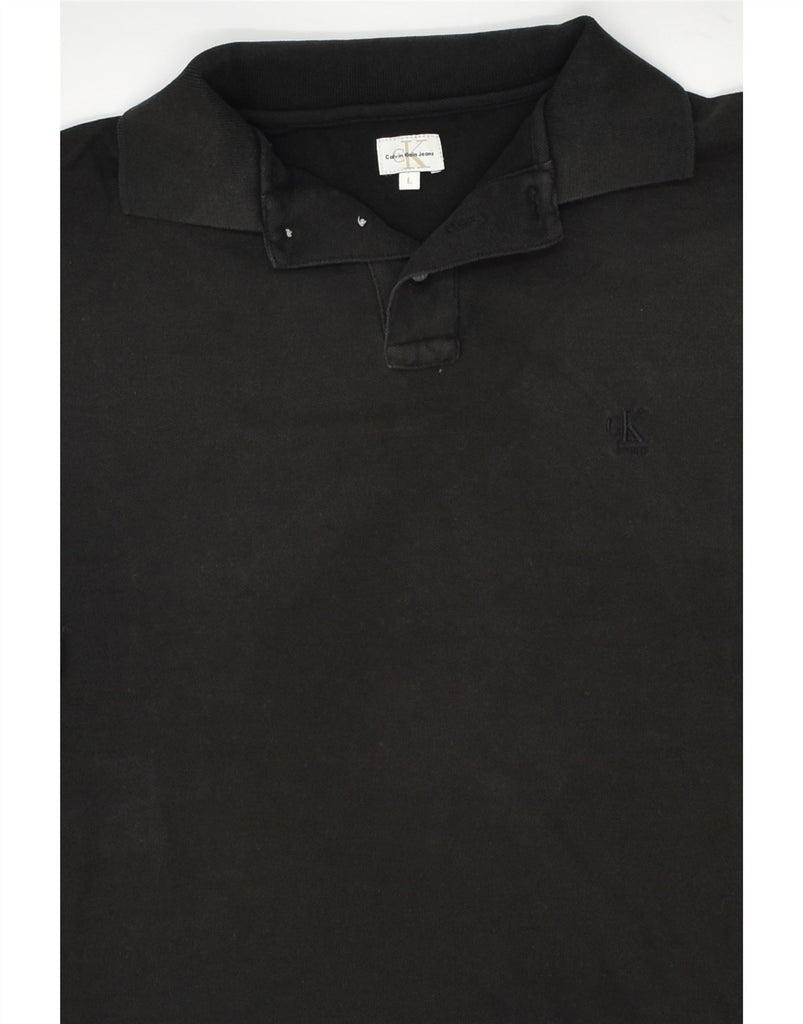 CALVIN KLEIN Mens Polo Shirt Large Black Cotton | Vintage Calvin Klein | Thrift | Second-Hand Calvin Klein | Used Clothing | Messina Hembry 