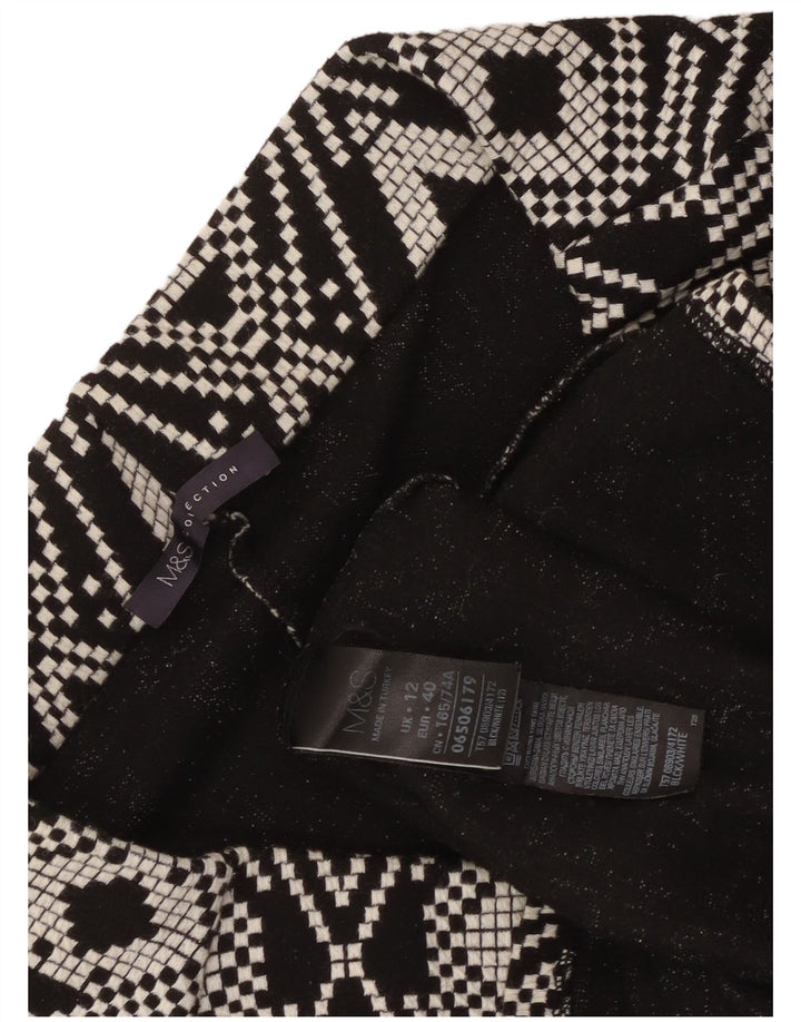 Marks & Spencer Womens Pencil Skirt UK 12 Medium W30 Black Geometric