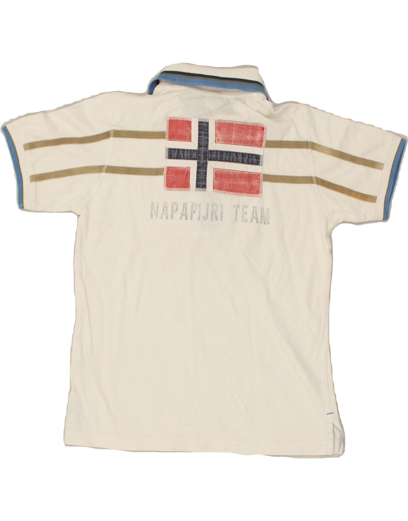 NAPAPIJRI Boys Polo Shirt 7-8 Years Off White Cotton | Vintage Napapijri | Thrift | Second-Hand Napapijri | Used Clothing | Messina Hembry 