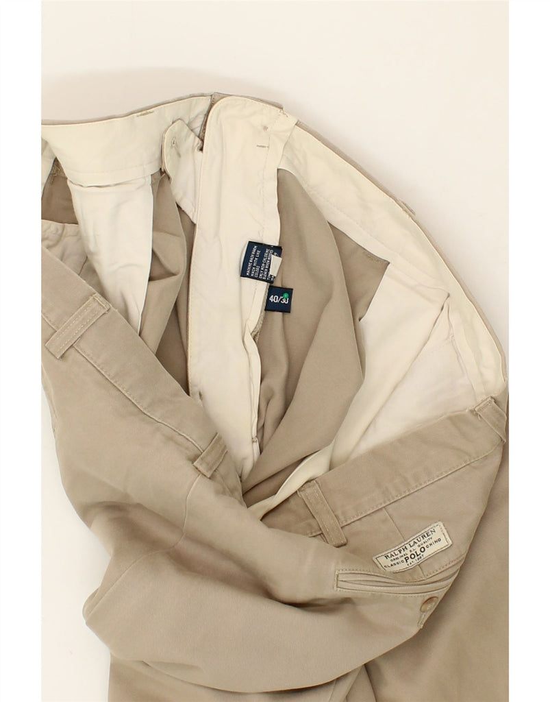 POLO RALPH LAUREN Mens Pegged Chino Trousers W40 L30 Beige Cotton Vintage Polo Ralph Lauren and Second-Hand Polo Ralph Lauren from Messina Hembry 