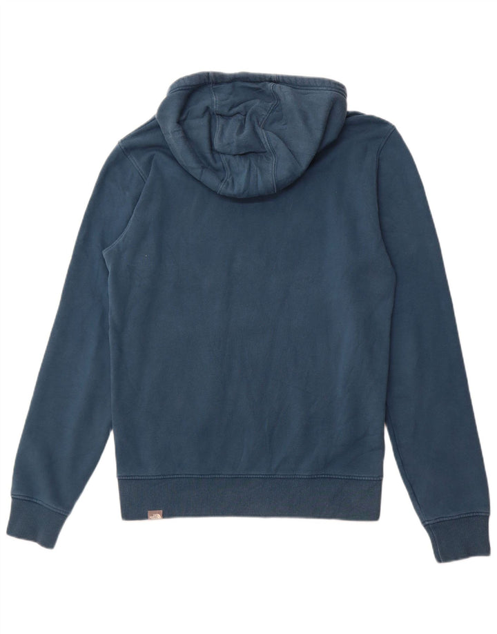 THE NORTH FACE Mens Graphic Hoodie Jumper Small Blue Cotton