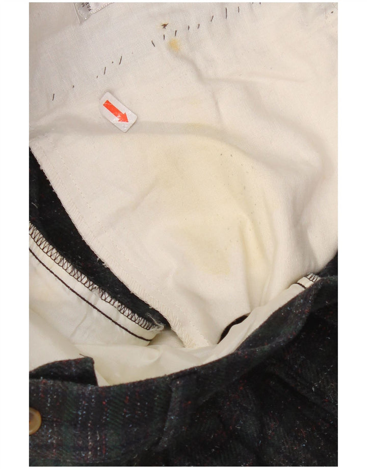 Ciao Mens Straight Casual Trousers IT 48 Medium W32 L33 Green Plaid