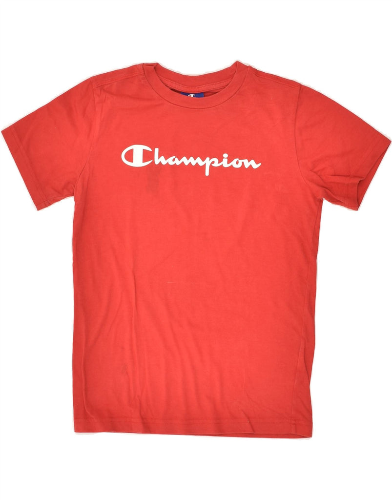 CHAMPION Boys Graphic T-Shirt Top 9-10 Years Medium Red Cotton | Vintage Champion | Thrift | Second-Hand Champion | Used Clothing | Messina Hembry 