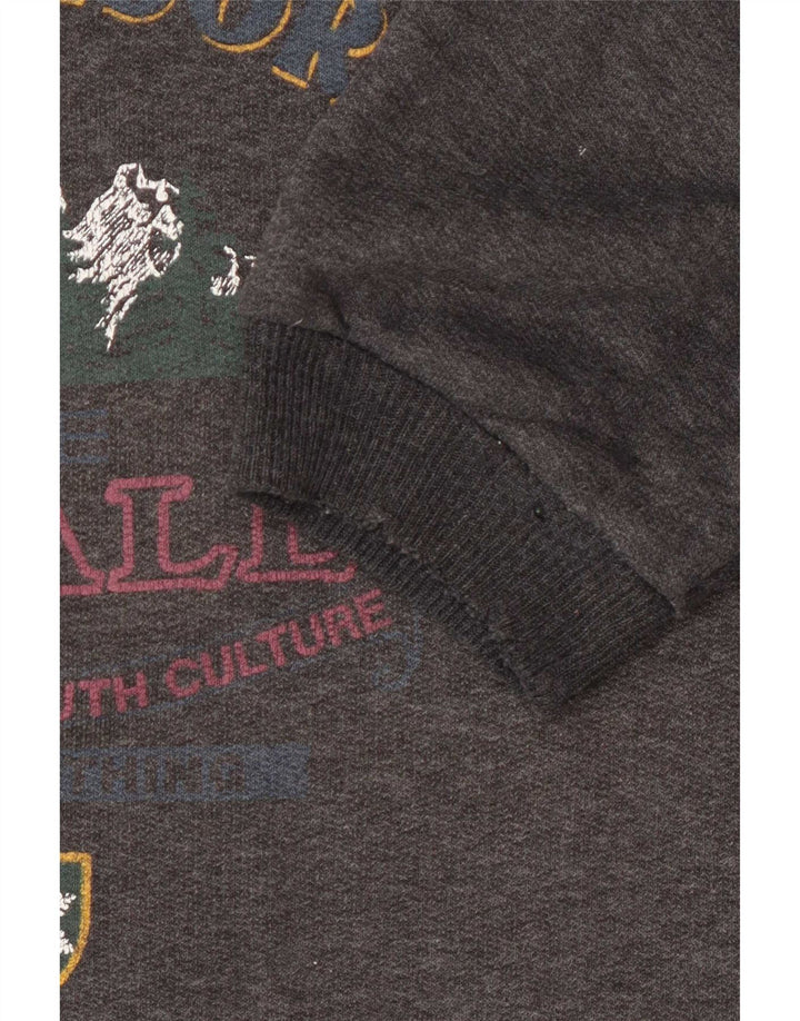Wampum Mens Graphic Sweatshirt Jumper Large Grey