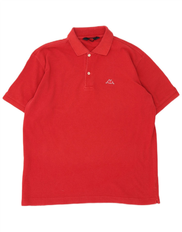Kappa Mens Polo Shirt Large Red Cotton