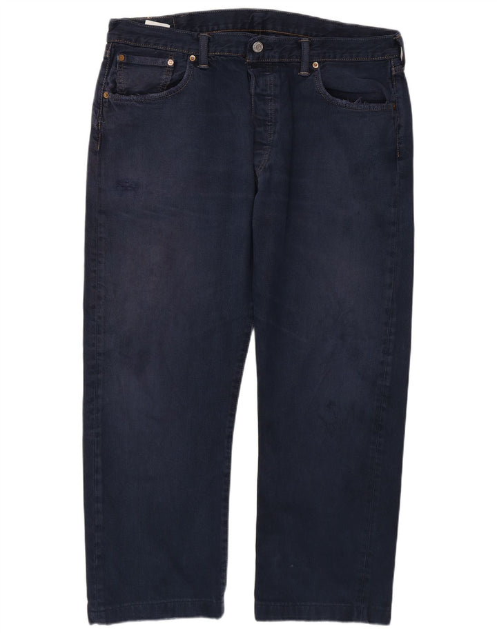 Levi's Mens 501 Straight Jeans W38 L27 Navy Blue