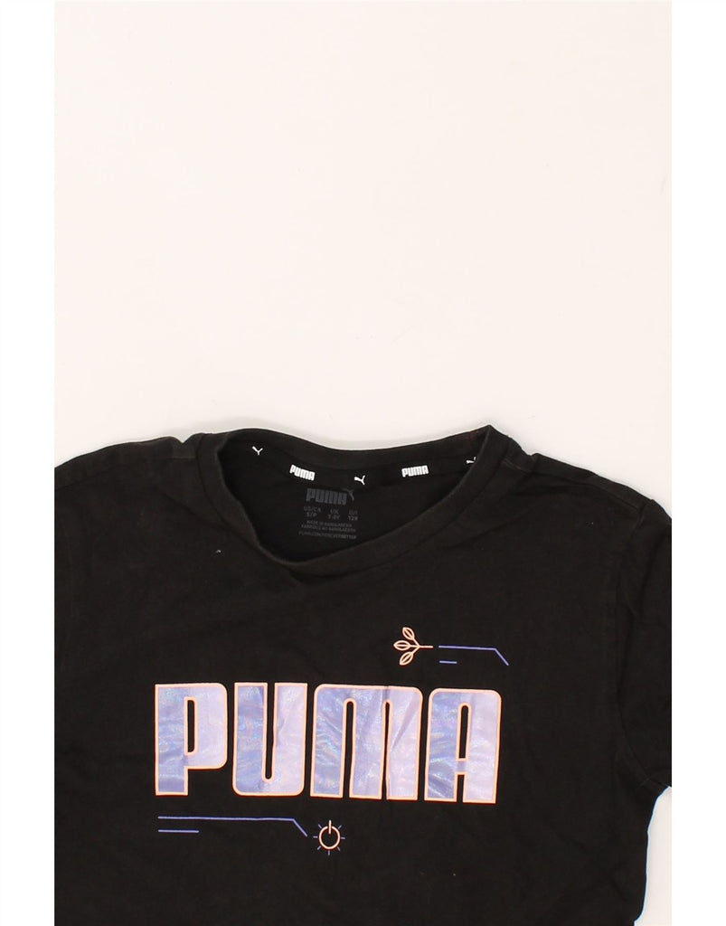 PUMA Boys Graphic T-Shirt Top 7-8 Years Black Cotton | Vintage Puma | Thrift | Second-Hand Puma | Used Clothing | Messina Hembry 