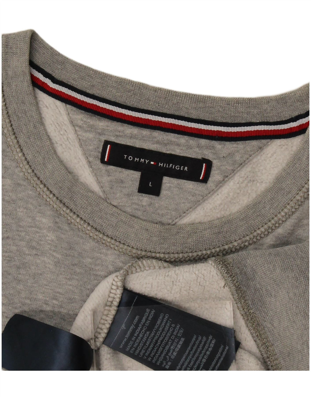 Tommy Hilfiger Mens Graphic Sweatshirt Jumper Large Grey Cotton