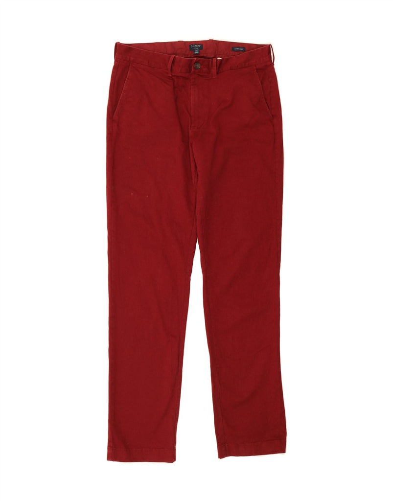 J. CREW Mens Straight Chino Trousers W32 L34 Burgundy Cotton Vintage J. Crew and Second-Hand J. Crew from Messina Hembry 