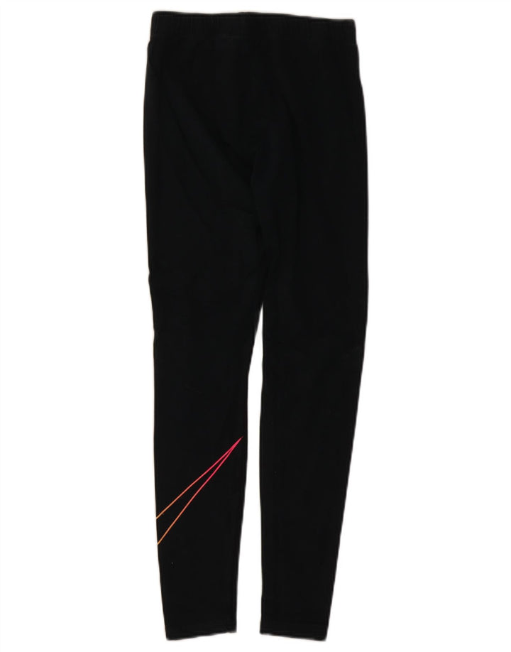Nike Womens Graphic Leggings UK 10 Small Black Cotton