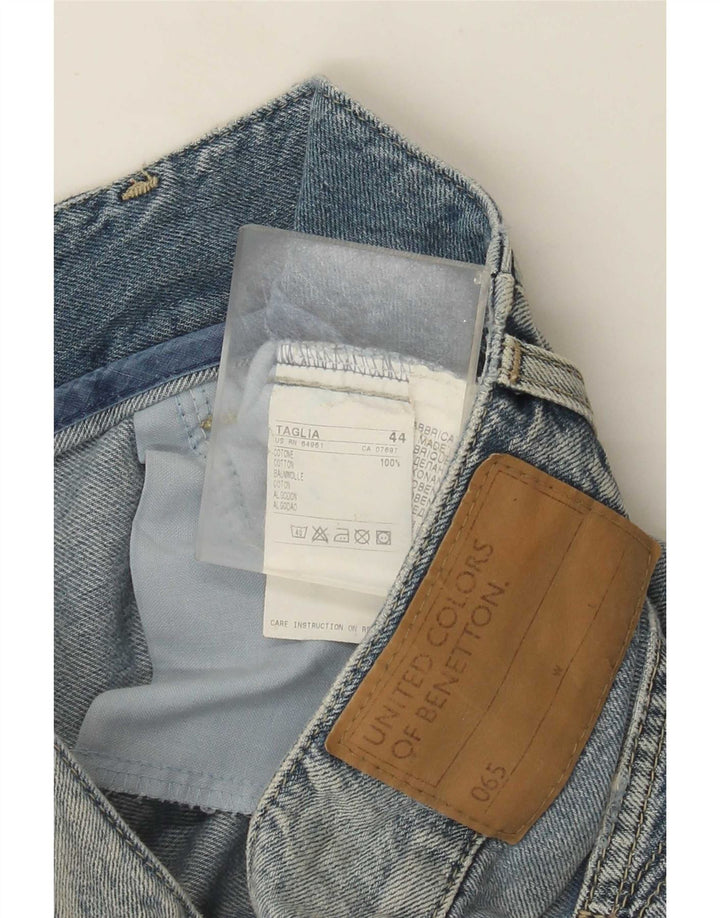 Benetton Womens Mini Denim Skirt IT 44 Medium W32 Blue Cotton