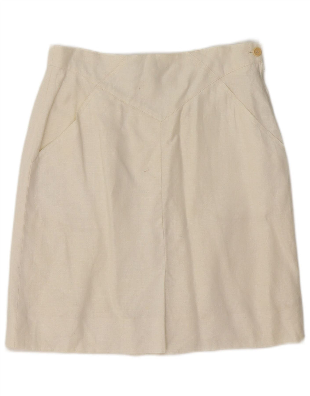 MARELLA Womens A-Line Skirt UK 12 Medium W30 Off White Linen