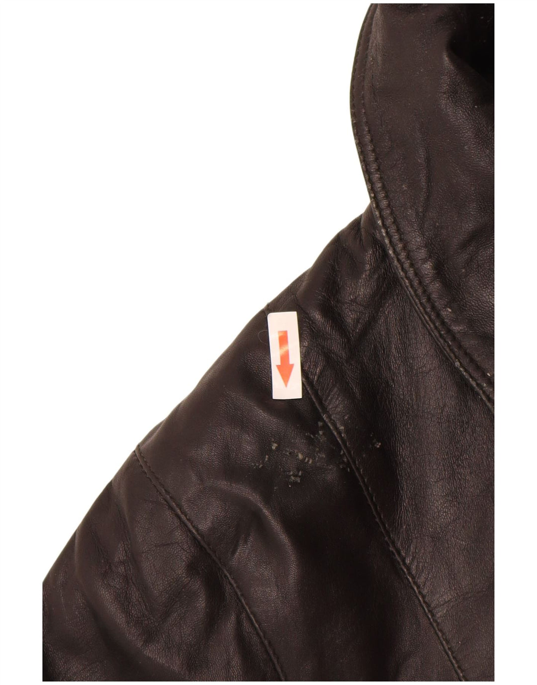 Vintage Womens Loose Fit Leather Coat UK 14 Medium Black Leather