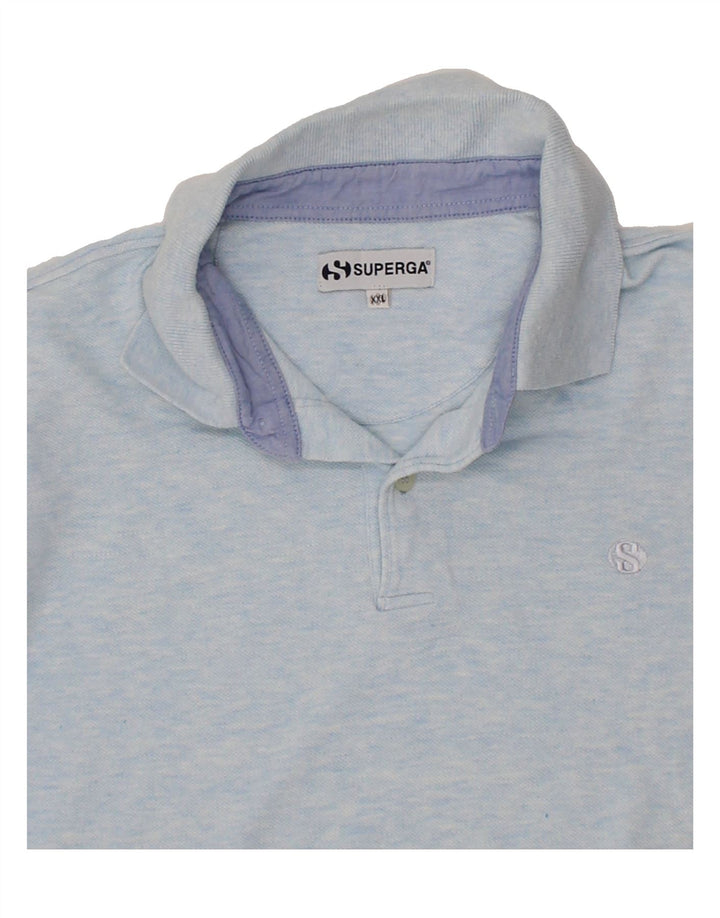 SUPERGA Mens Polo Shirt 2XL Blue Cotton Vintage Superga and Second-Hand Superga from Messina Hembry 