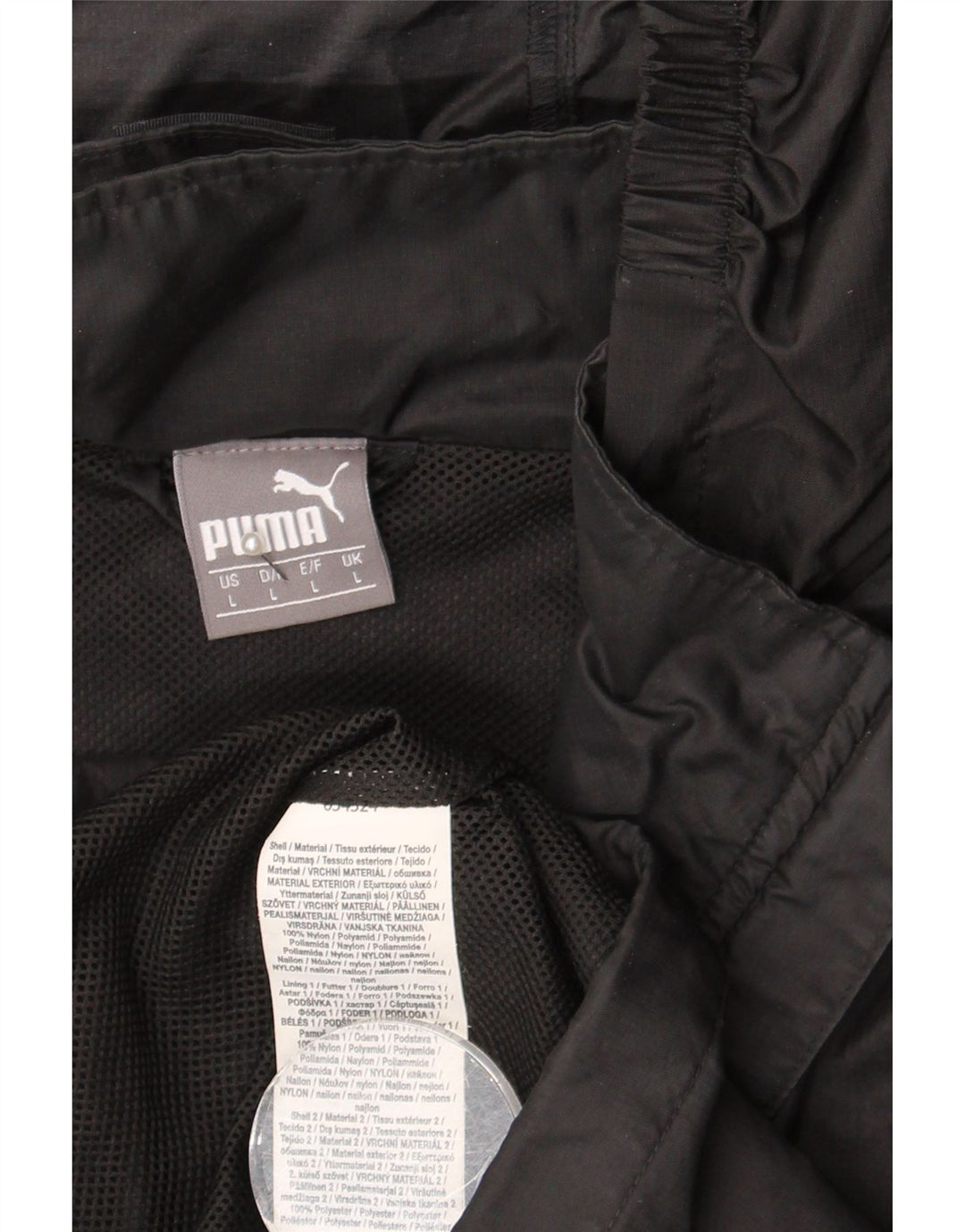 Puma Mens Hooded Rain Jacket UK 40 Large Black Nylon