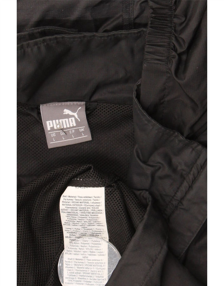 Puma Mens Hooded Rain Jacket UK 40 Large Black Nylon