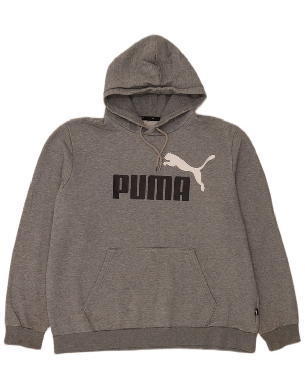 Puma Mens Graphic Hoodie Jumper XL Grey Cotton