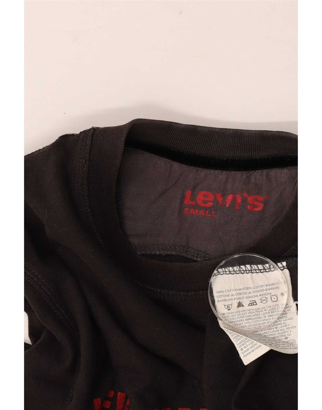 Levi's Mens Graphic Top Long Sleeve Small Black Cotton
