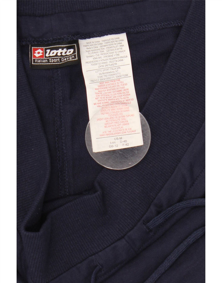 LOTTO Womens Tracksuit Trousers UK 12 Medium Navy Blue Cotton