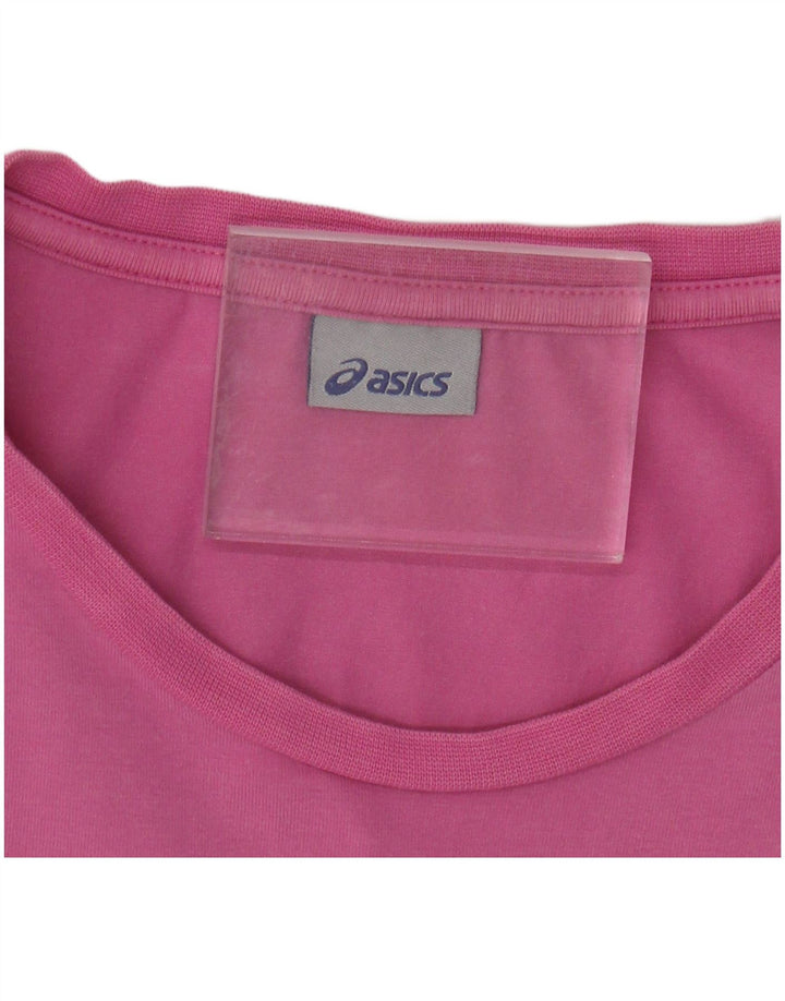 ASICS Womens T-Shirt Top UK 18 XL Pink Cotton